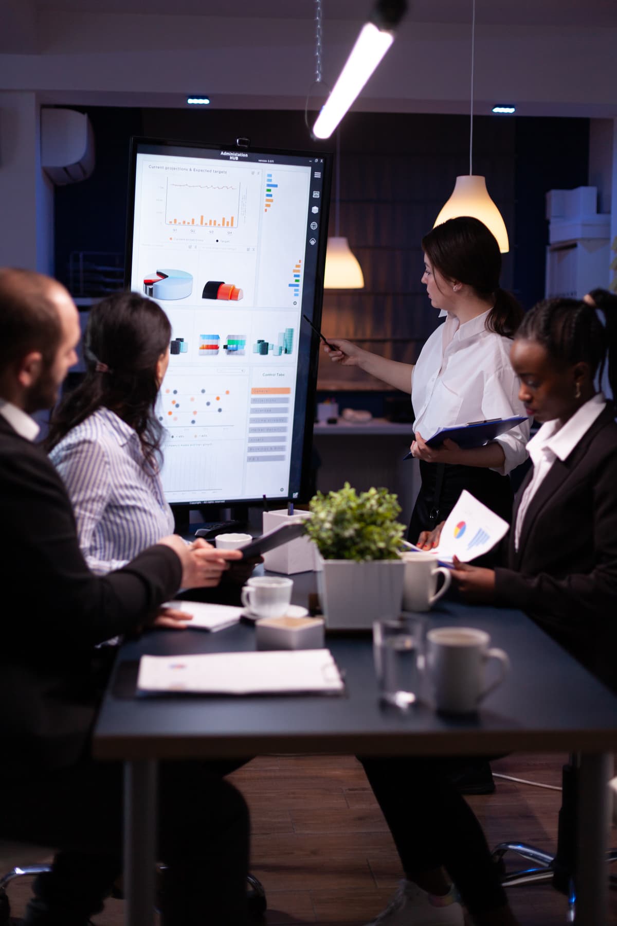 Professional engaging with digital content
