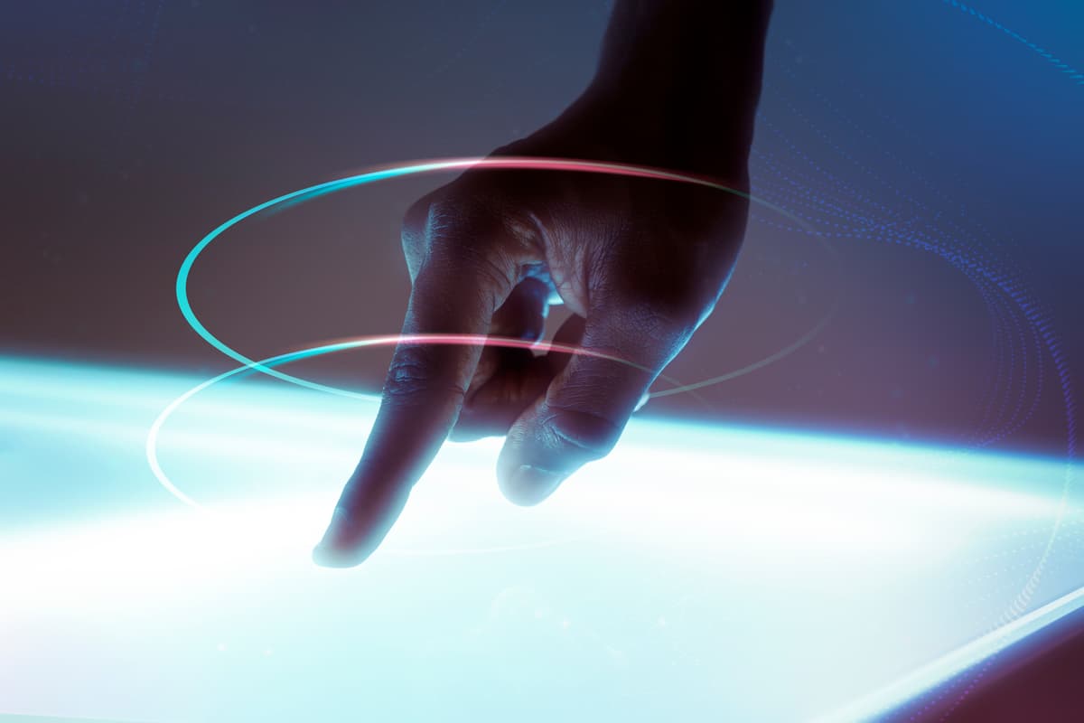 Professional engaging with digital content